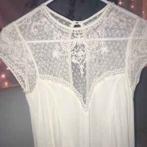 White lace embellished vintage midi dress